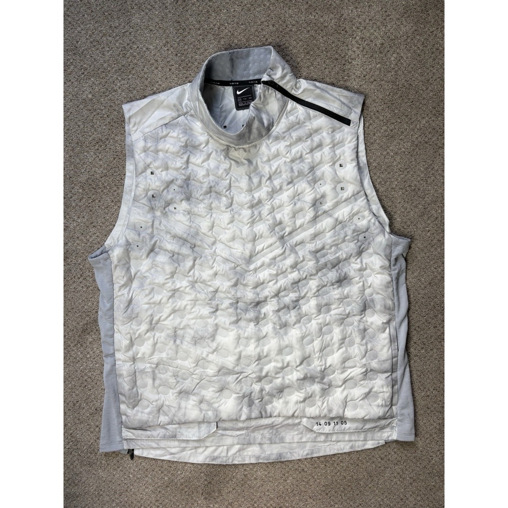 Nike Aeroloft Tech Pack Men's XXL 2XL Gray / White Running Vest Goose Down - Picture 2 of 8